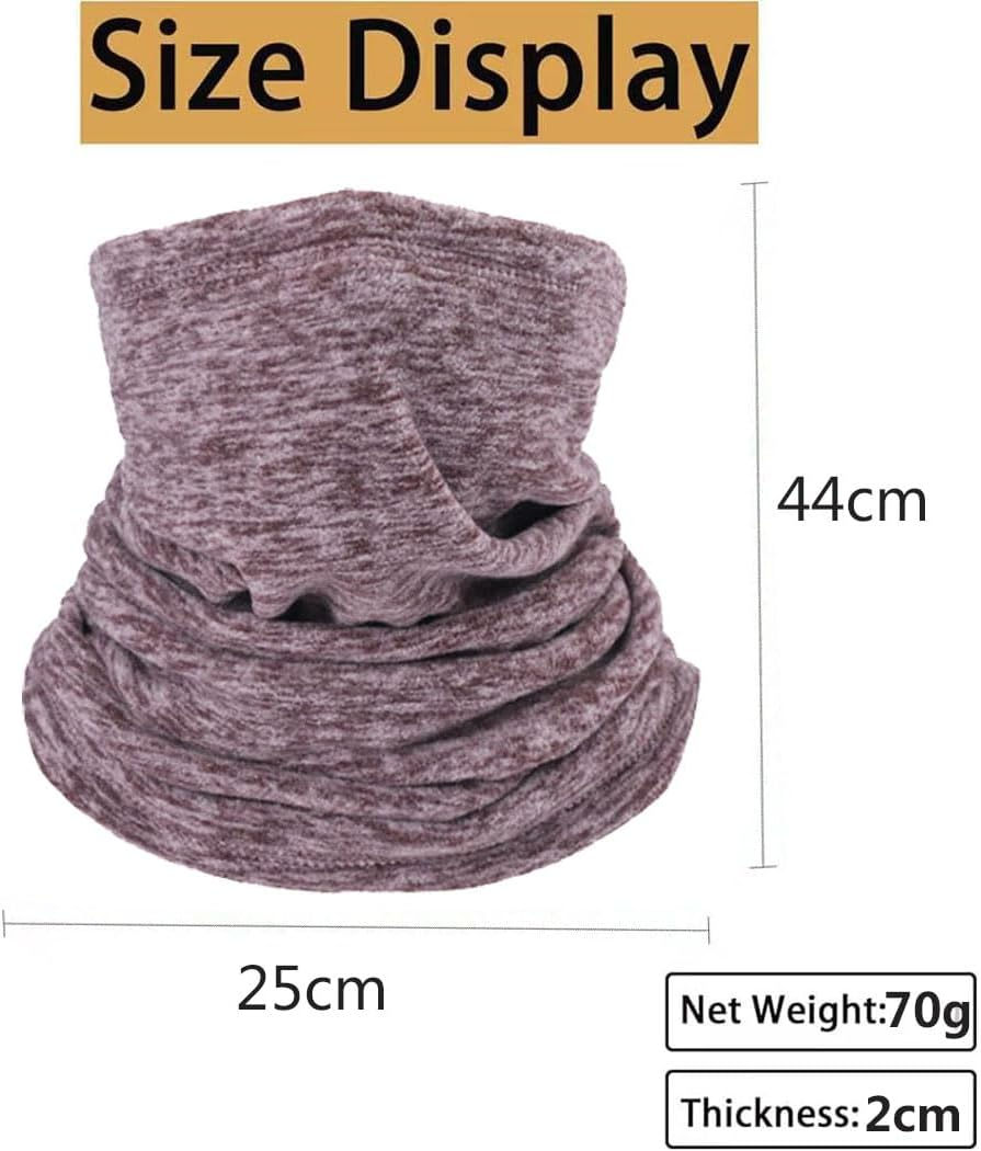 Aufondof Winter Fleece Neck Warmer, 2 Pack Neck Gaiter for Women Men Thermal Fleece Neck Warmer Windproof Face Cover Ski Mask for Cold Weather
