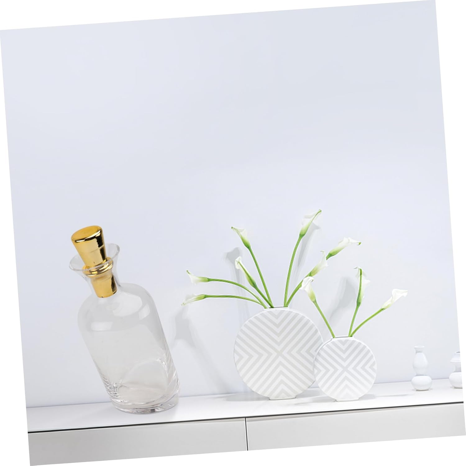 Alipis Inclined Design Decanter Crystal Wine Flask Gold Lid Nordic Style Glass Wine Decanter image number 3