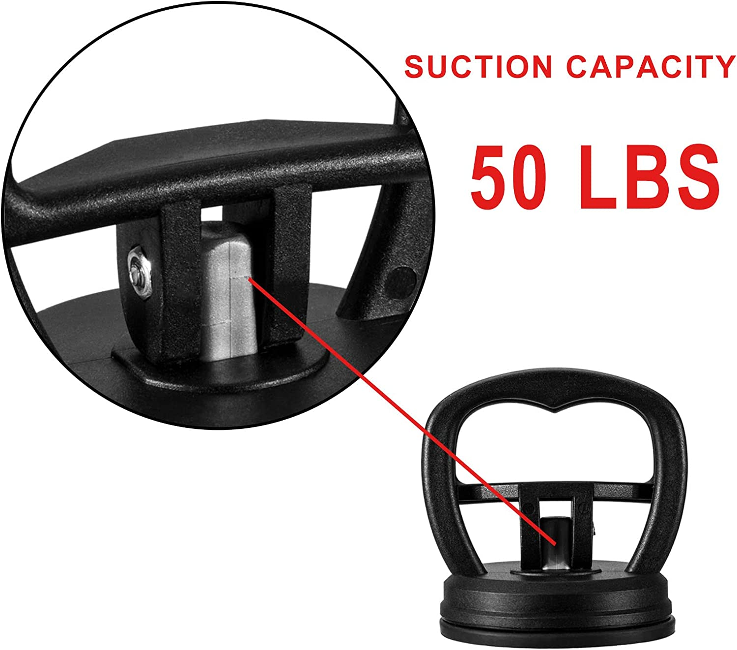 Car Dent Puller, Suction Capacity over 50LBS Car Dent Repair Removal Tools, 2.15" Suction Cup Puller for Window Handle, Mirror, Objects Moving, Pack of 2 image number 3
