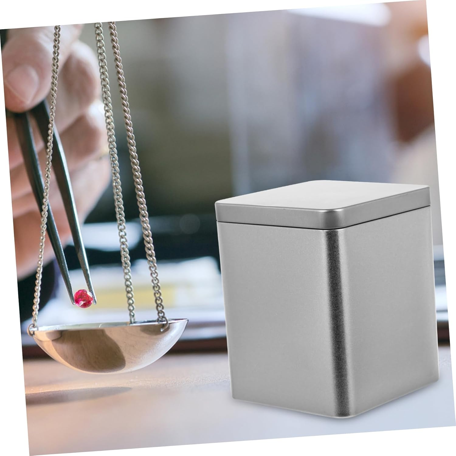 3Pcs Mini Metal Tea Storage Can Packaging Box Portable Wrapping Container Multi-Purpose Can for Home Shop Tea Store Use Silver Color image number 1