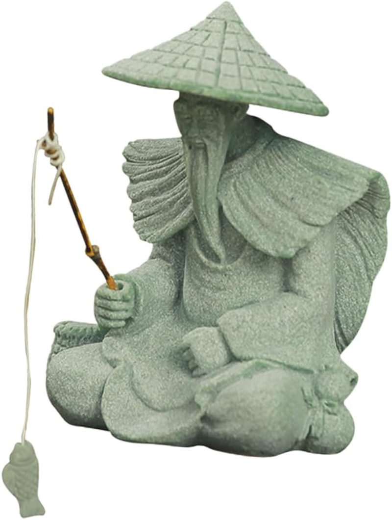 Fish Tank Ornament Fisherman Statue Garden Decor Desktop Ornaments Home Decor image number 4