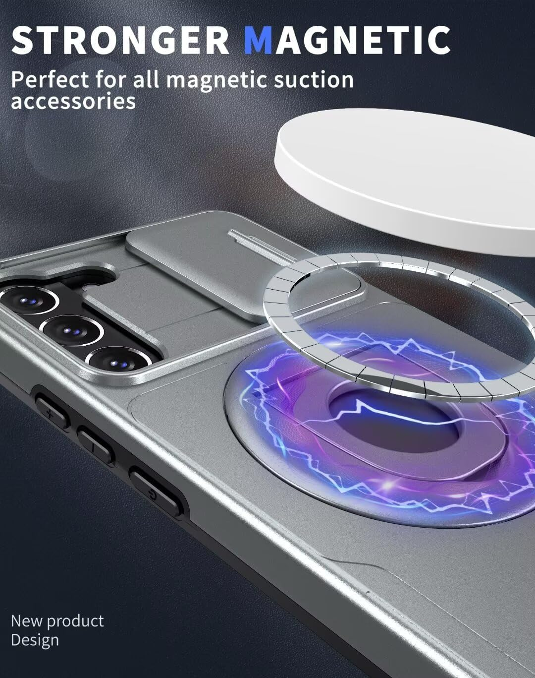 ATISIJIE Magnetic Case for Samsung Galaxy S23Plus, 360&deg; Metal Magnetic Ring Stand Shockproof Bumper Protective Case Scratch-Resistant Full Body Protection Mobile Phone Case for Samsung Galaxy S23Plus image number 7