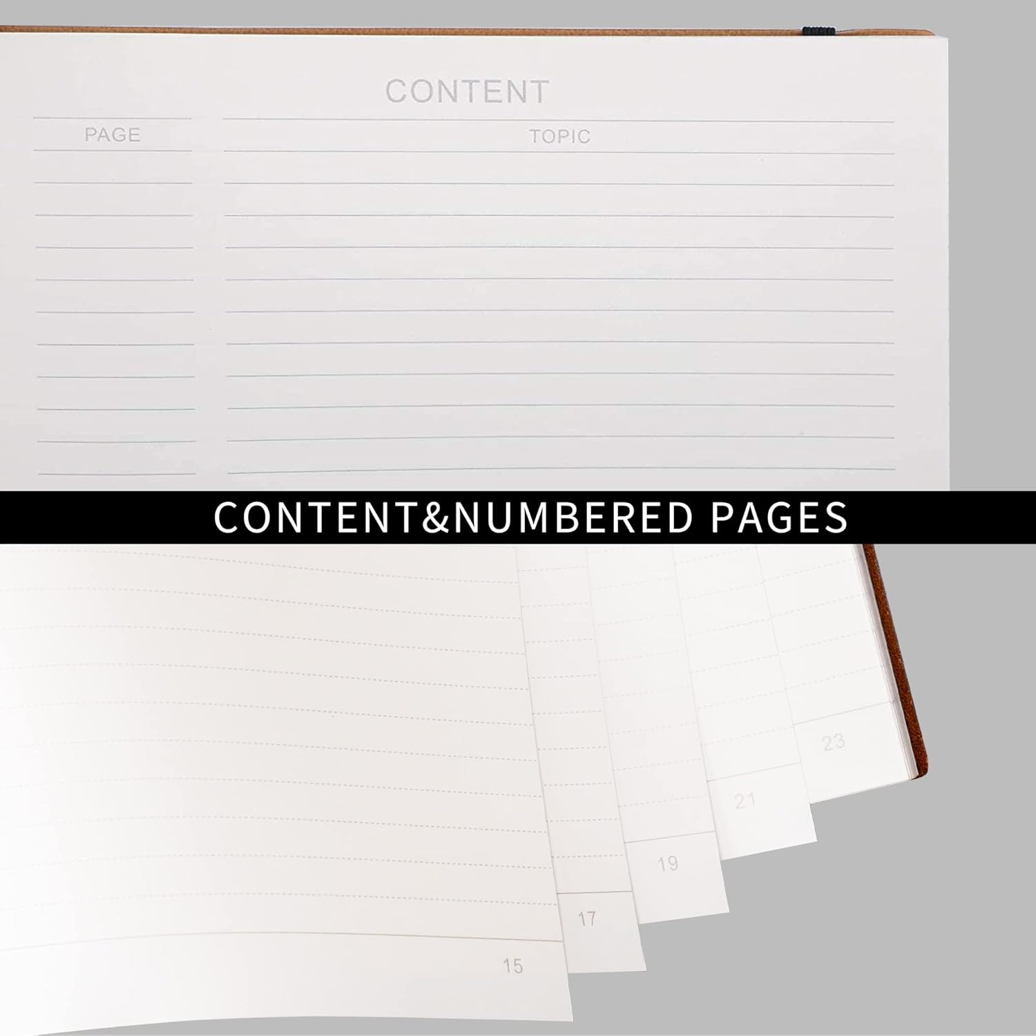 RETTACY Notebook B5 Lined - Thick Diary with 320 Numbered Pages, 1 Back Pocket and High-Quality Soft Cover for Women and Men in the Office or School, 19 X 25 Cm - Cyan image number 3