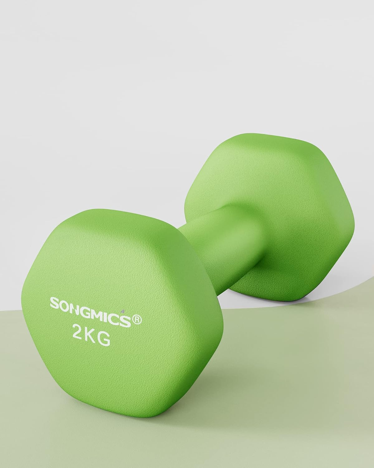 SONGMICS Set of 2 Dumbbells, 2 X 2 Kg Hand Weights with Neoprene Coating, Hexagonal Dumbbells Pair, Home Workout, Fitness Training Exercise