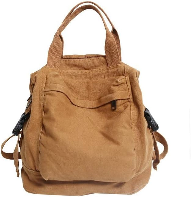 Small Boho Canvas Backpack for Women Vintage Style Outdoor Travel Bag Casual Daypack Grunge Aesthetic Hippie Y2K Backpack