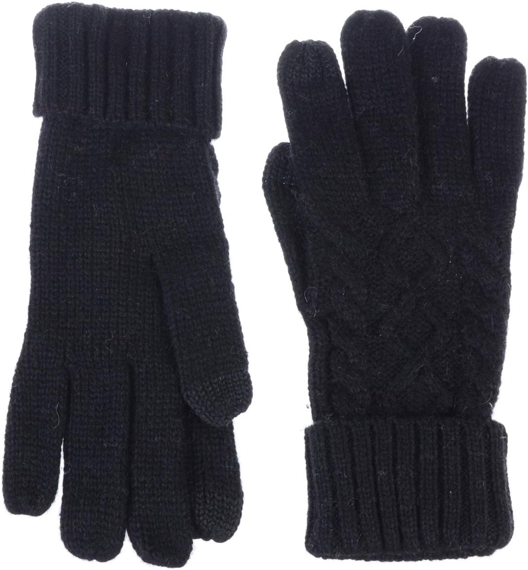 Womens Winter Cable Knit Texting Gloves for All Touchscreen Devices Smartphone Tablet image number 4