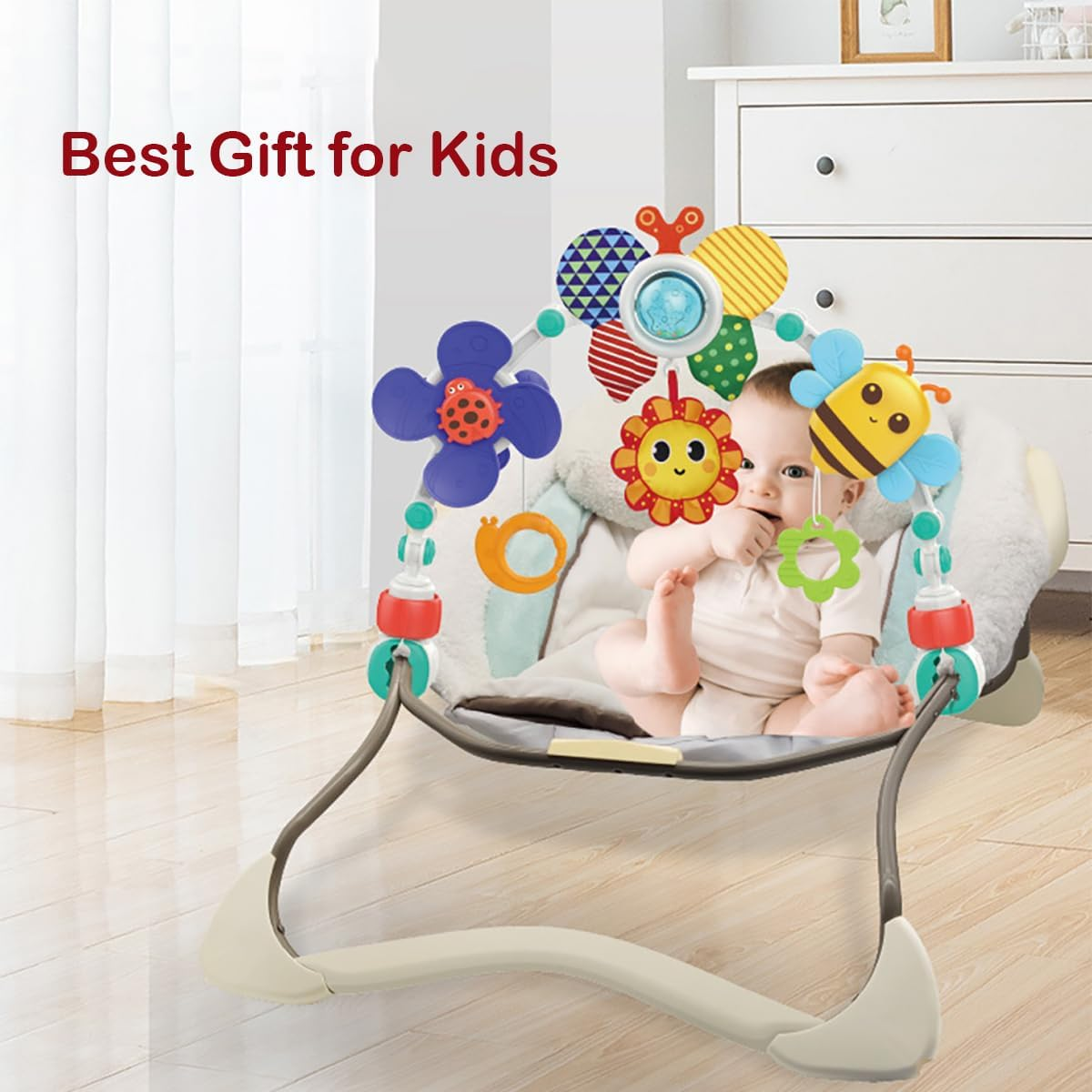 Baby Hanging Stroller Play Arch Toy, Crib Accessory and Car Seat Activity Mobile Adjustable Arch Toys with Animals, Travel Sensory Crib Toy for Babies Boys and Girls image number 3