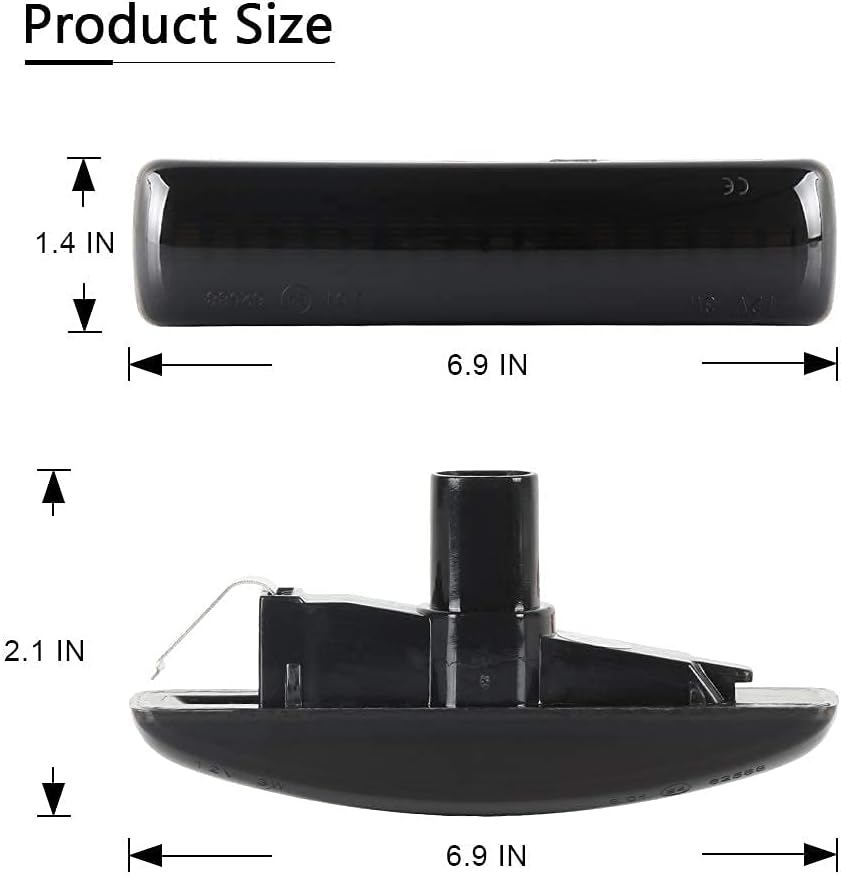 Gempro 2Pcs LED Front Fender Side Marker Light Turn Signal Lamp Assembly Replacement for Range Rover Sport LR3 LR4 Discovery 3/Discovery 4 LR2 Freelander 2