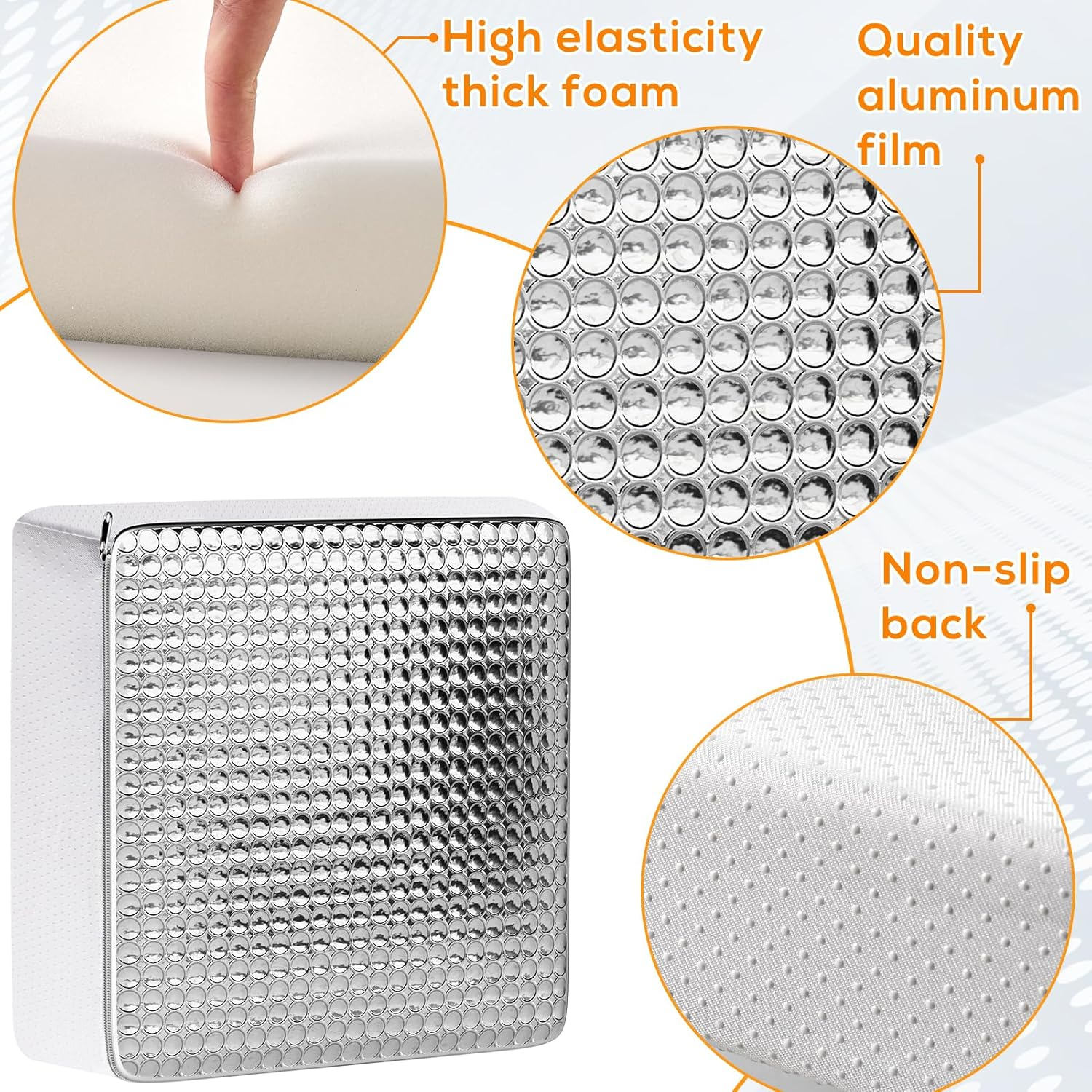 2Pcs RV Skylight Insulator 14X14X2.8,Rv Vent Insulator and Skylight Covers,Waterproof RV Vent Covers for inside Camper,Rv Sunroof Skylight Shade Skylight Pillow for Shower image number 2