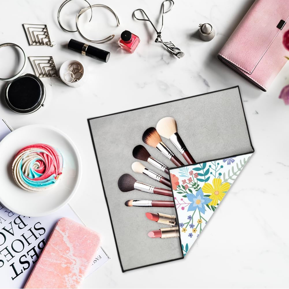 Doodlream 2 Sheets Travel Makeup Bags, Self-Adhesive Magic Cloth Wildflower Cosmetic Bag, Reusable Portable Lay Flat Cosmetic Pouch, Protective Wrap for Camera Lens Electronics (50Cm/35Cm) image number 5