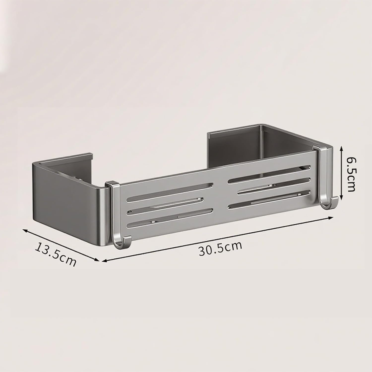 Rectangle Shower Caddy, Damage-Free Bathroom Shelf, Minimalist Style Organizer Rack, Holds Shampoo, Conditioner, Razors, Soap (Big) image number 2