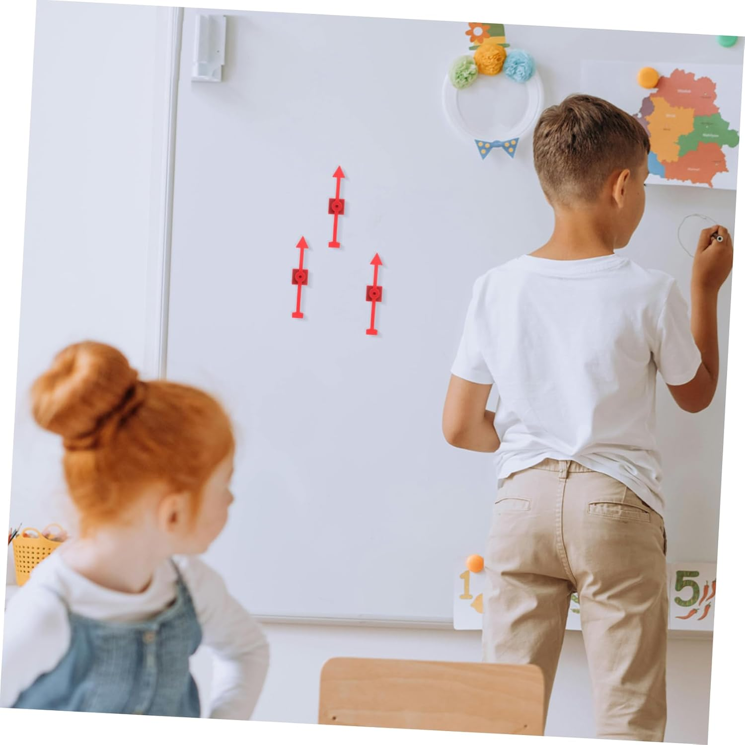 CIMAXIC 10Pcs Teaching Spinner Magnet Magnetic Spinners for Classroom for Arrow Pointer Large Size Arrow Spinner Magnetic Spinner for Whiteboard Plastic Black image number 2