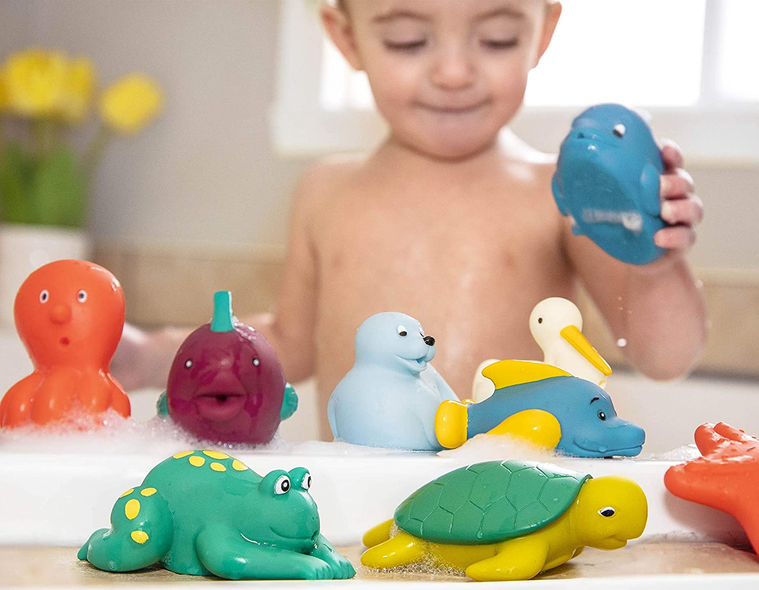 Battat &ndash; Assorted Bath Toys &ndash; 9Pcs Animal Squirters &ndash; Water Squirt Toys &ndash; Bath & Pool &ndash; 10 Months+ &ndash; Bath Buddies (9Pcs) image number 3