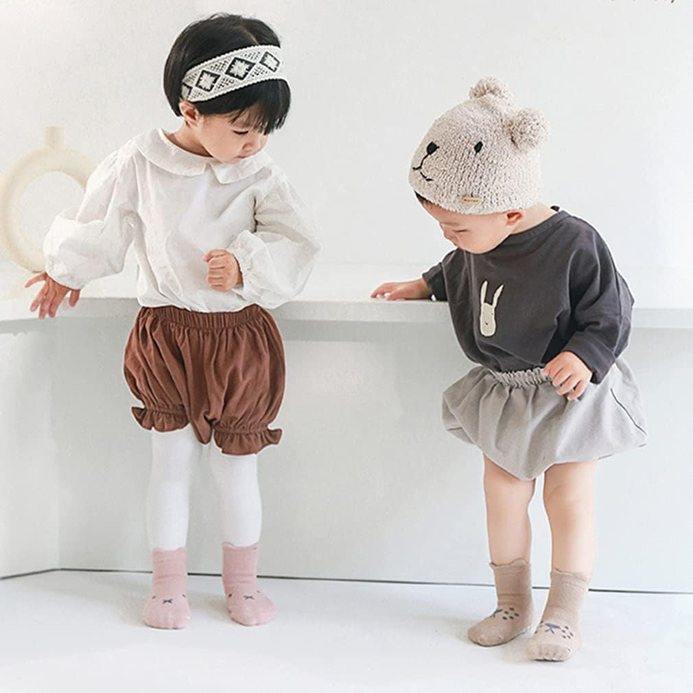 Baby Non Slip Socks Toddler Non-Skid Ankle Socks with Grips Anti-Slip Crew Cotton Socks for Infants Toddlers Girls Boys image number 2