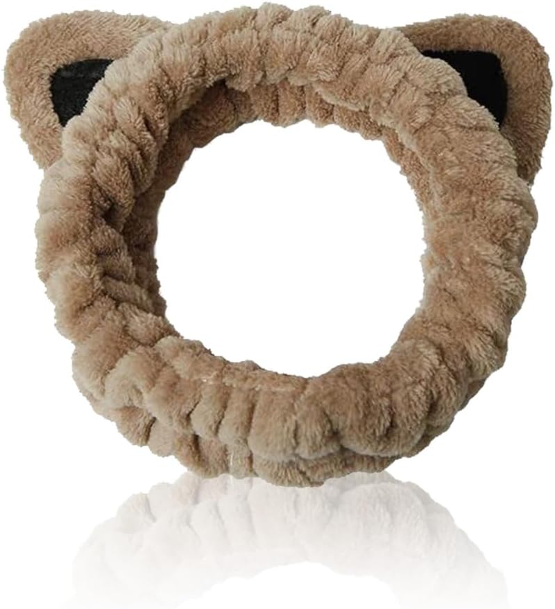 Women'S Make-Up Headband, Cat Ears, Face Wash Headband, Makeup Headband, Skin Care Headband, Fleece Spa Facial Headband for Women Girls Sport Yoga image number 4