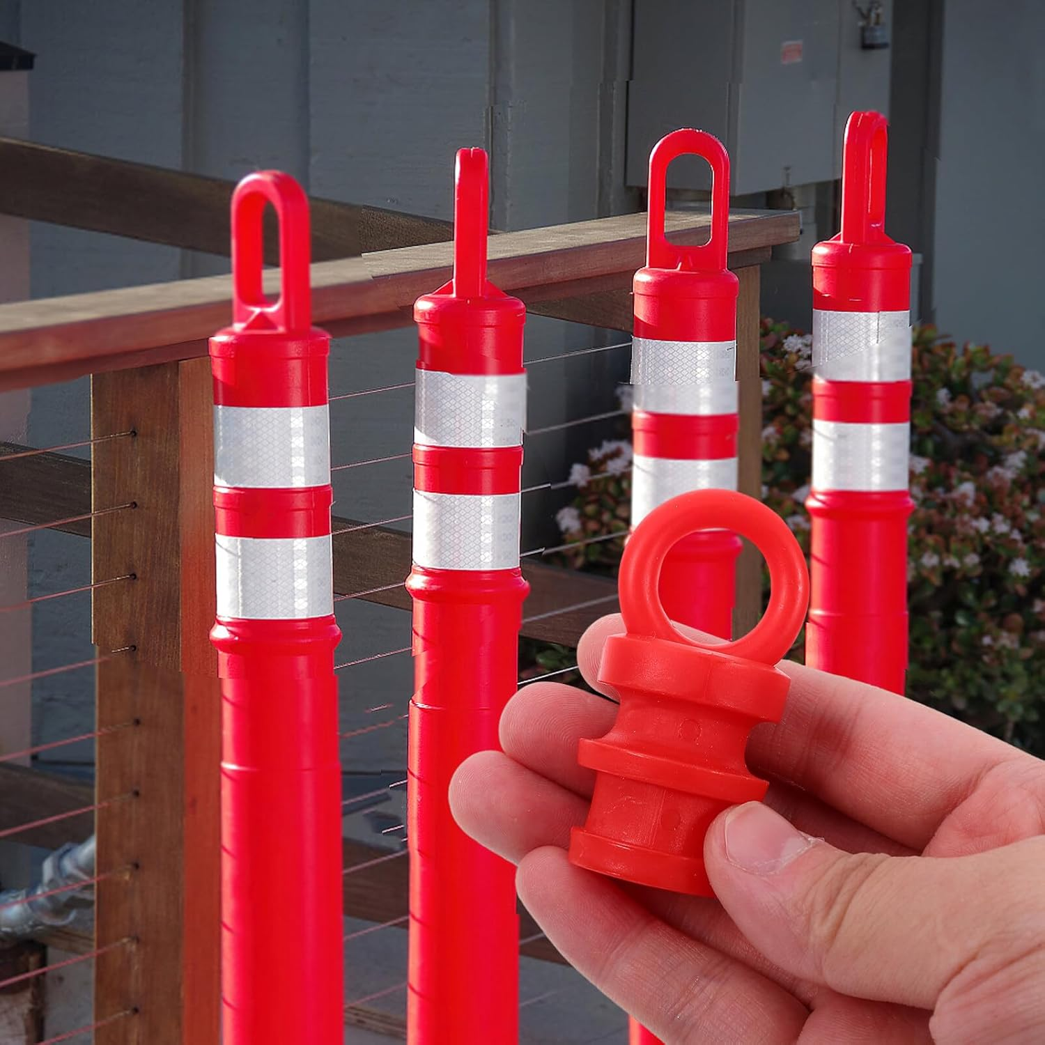 SOLUSTRE 6Pcs Rubber Caps for Fence Post Cover Decorative Post Caps for Guardrail Railing Replacement image number 4