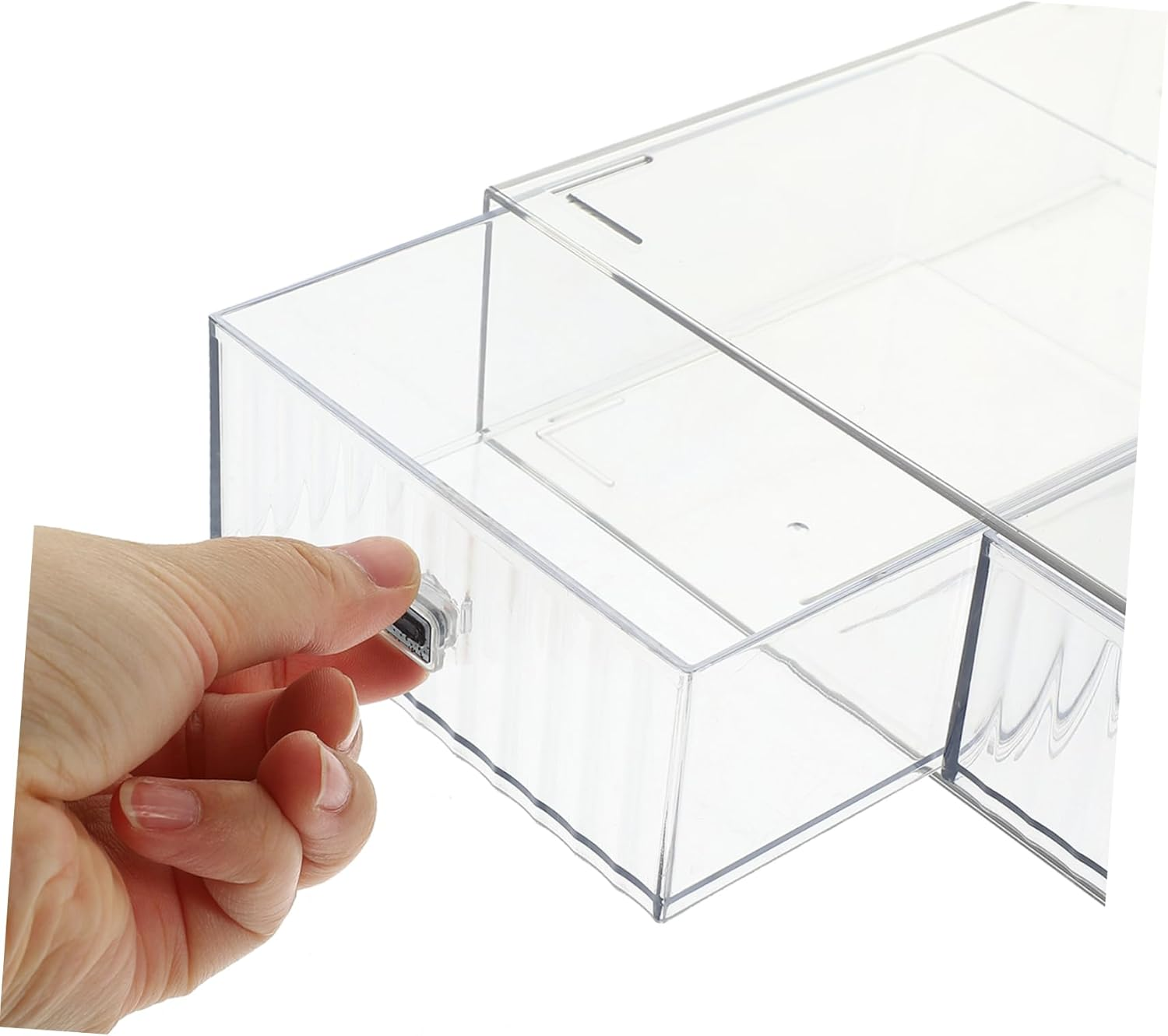 CANIGHT Desk Storage Organizer with Drawers Stackable Transparent Storage Box for Office Supplies and Cosmetics Multi Desktop Organizer for Badges Clips and -Saving Design for Efficient image number 1