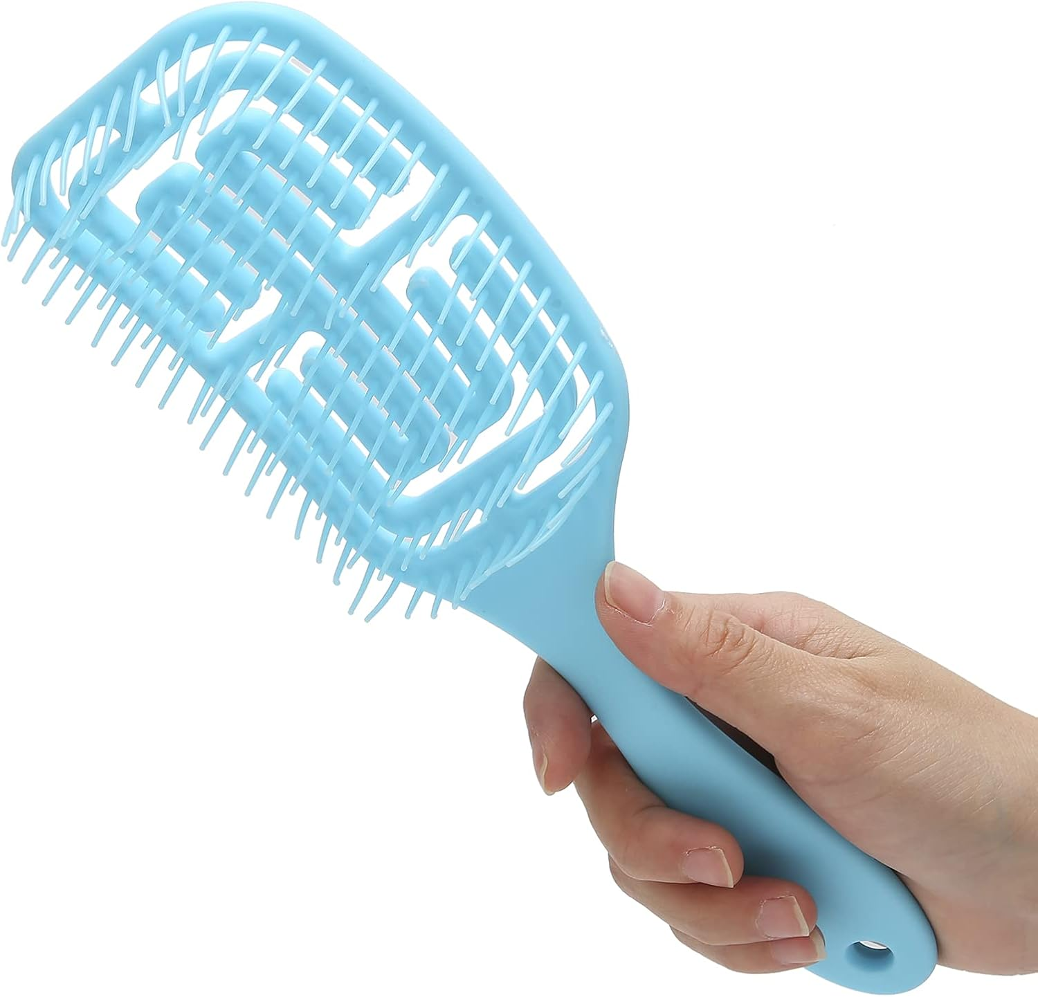 Detangling Hair Brush Styling Comb for Curly Hair and Scalp Massage (BLUE) image number 6