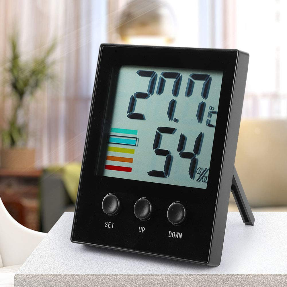 CHICIRIS Digital Indoor Thermometer Hygrometer Temperature Humidity Gauge with High Low Temperature Alarm Thermometer Hygrometer image number 4