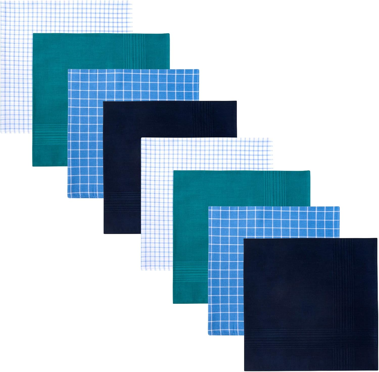 Retreez 8 Piece Pure Cotton Assorted Men'S Handkerchiefs Hanky Gift Box Set