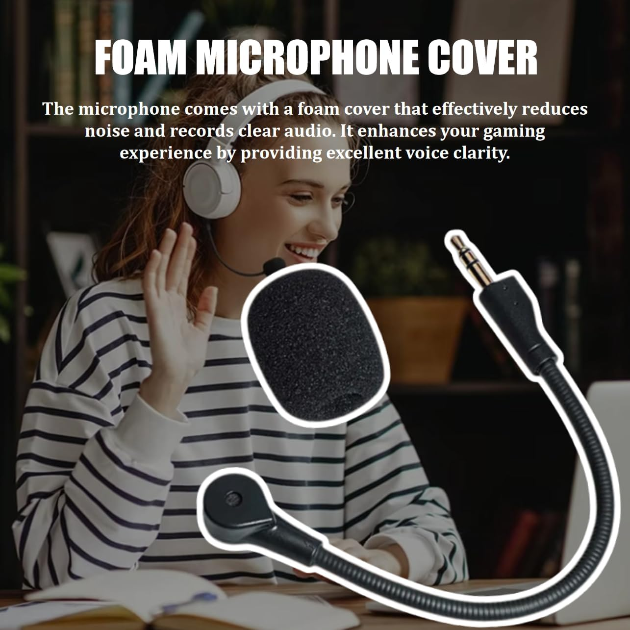 Replacement Game Mic Fits for G PRO X, Wireless Gaming Headsets 3.5Mm Gold Plated Jack Noise Cancelling Gaming Microphone, Microphone Boom for G Pro image number 2