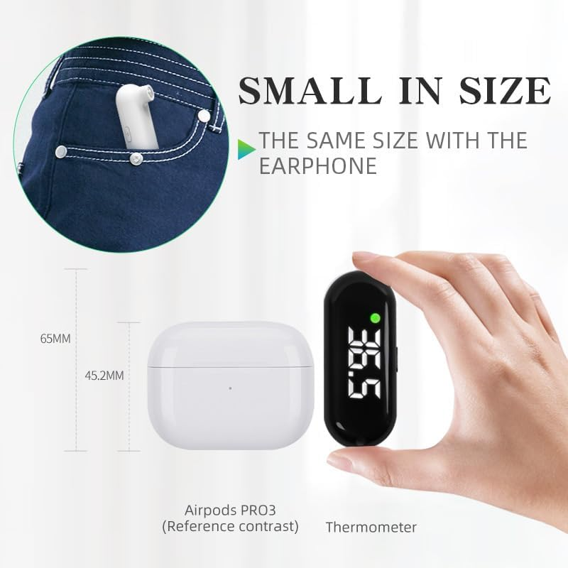 Medical Digital Forehead Thermometer for Children, Baby, Parents，Portable Infrared Digital Thermometer with Fever Alarm and LCD Display, Fast Accurate 1S Instant Results(Black) image number 6