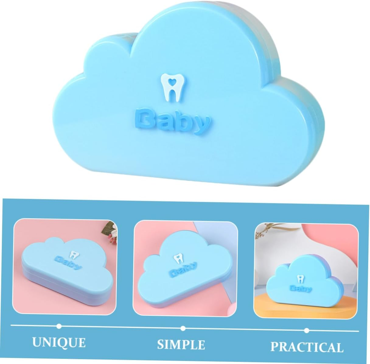 Keepsake Tooth Box Cute Tooth Holder for Boys Safe Material First Haircut Showers Birthdays image number 3