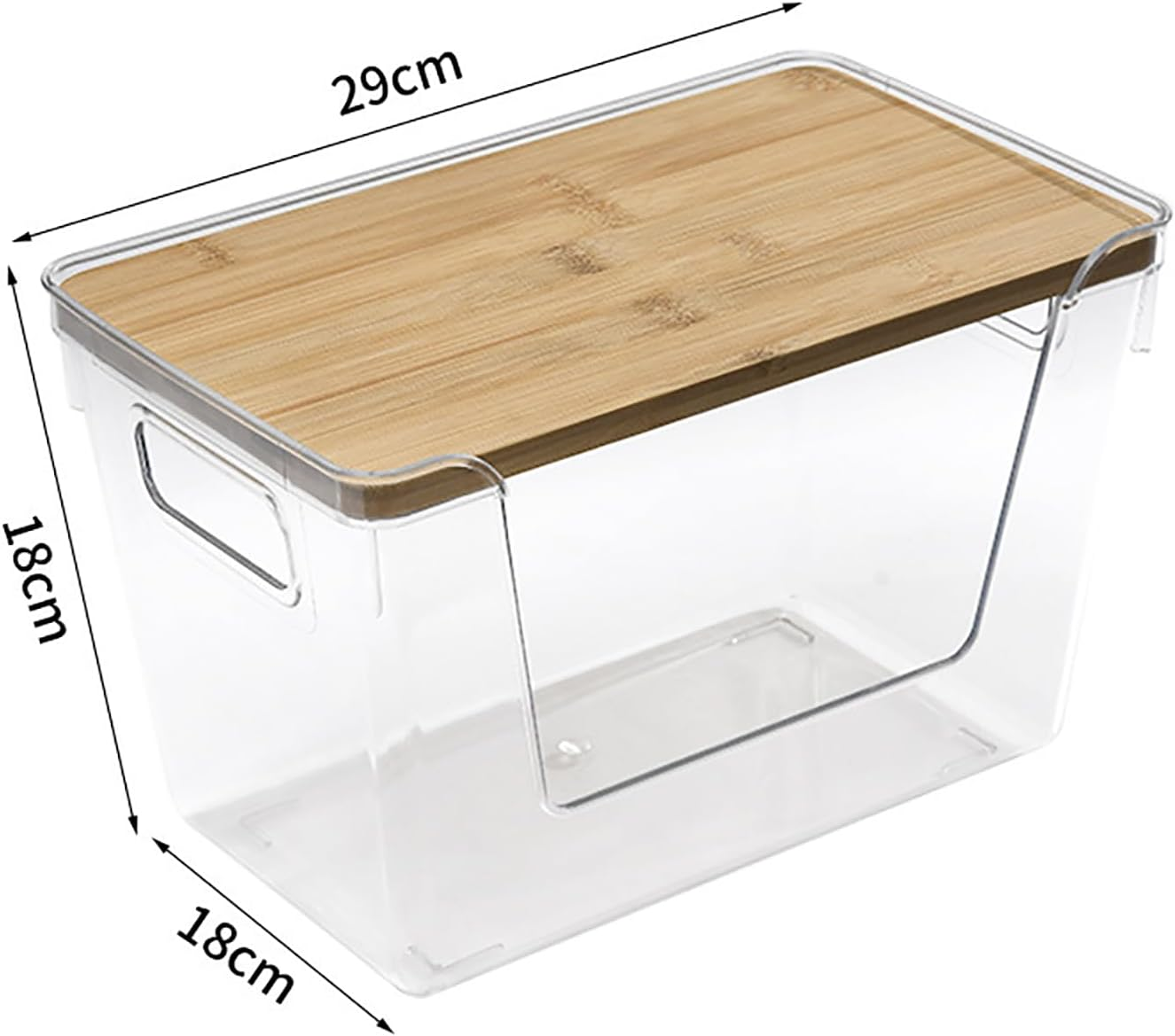 FORYUSE 2 Pack Clear Stackable Storage Containers Acrylic Open Front Storage Bins with Lid Handle for Kitchen Organiser Trash Bag Holder Dispenser image number 1