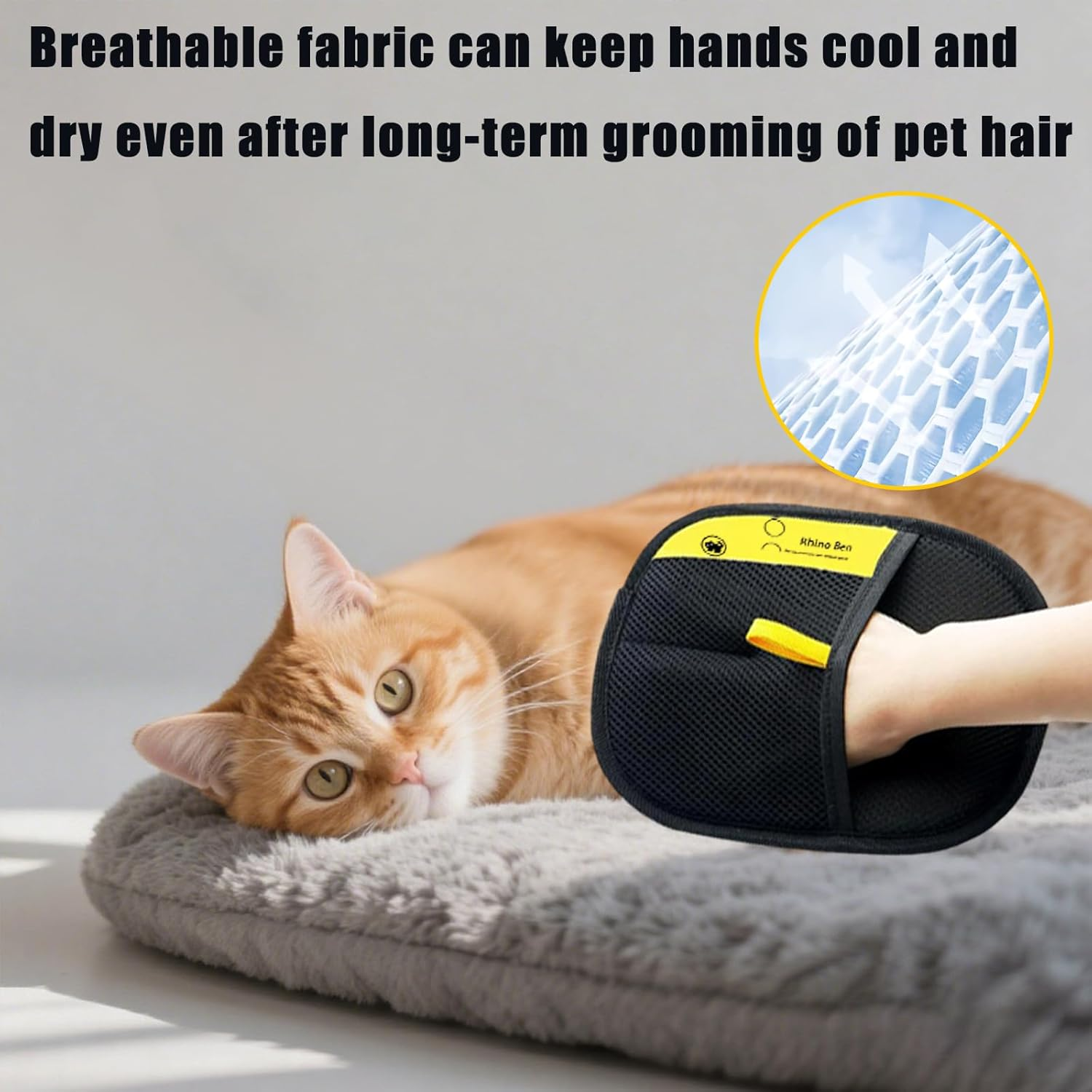 Fur Magnetic Glove, Pet Hair Remover Glove for Dogs and Cats, Double-Sided Hair Removal Glove with Anti-Static Function, Reusable for Sofas and Clothes, Includes Comb image number 6