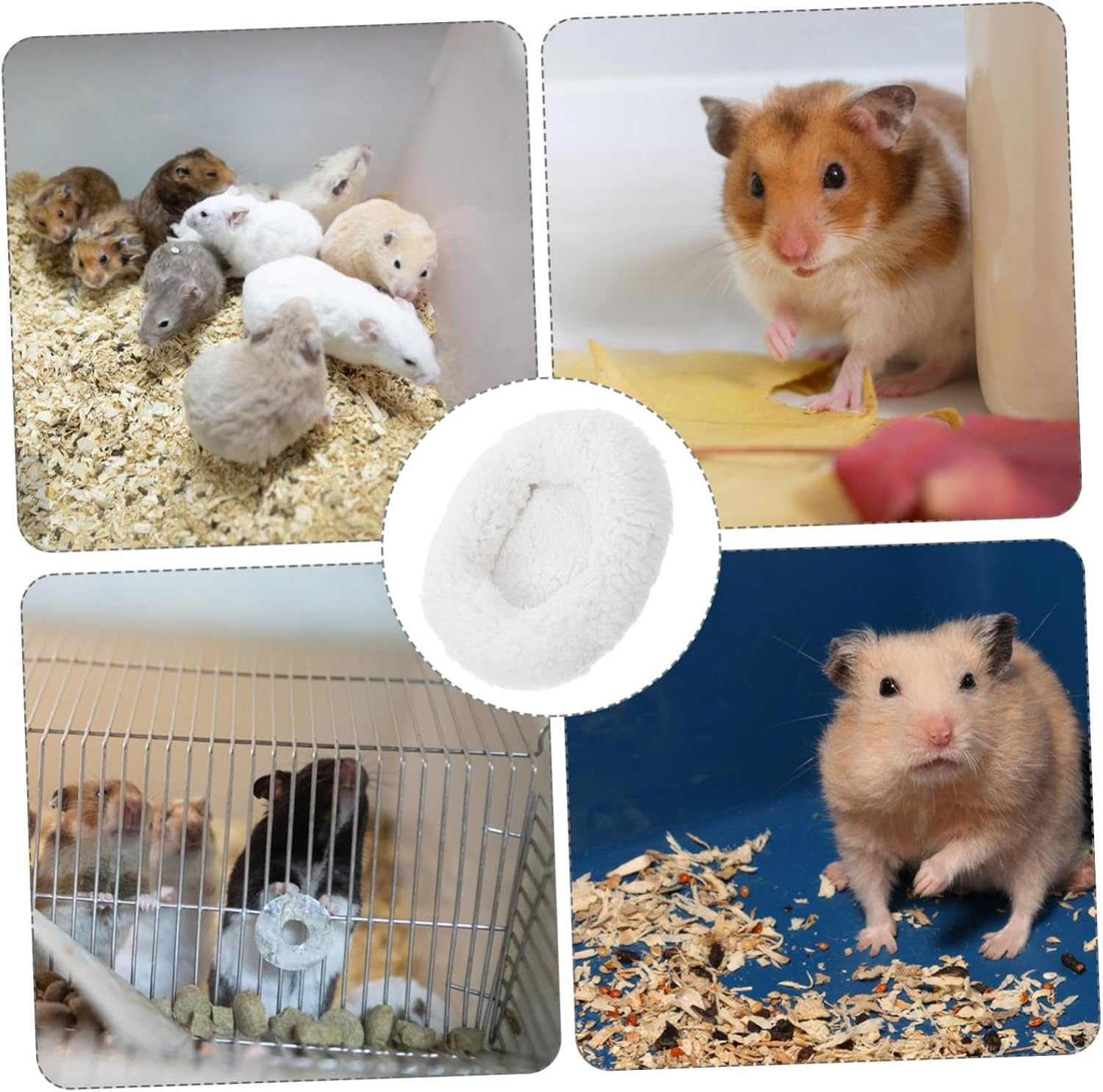 HYTROVE Guinea Pig Bedding Hedgehog Bed Warm Fleece Small Animal Heating Pad Soft Nest for Winter Rabbit Bedding - Beige image number 3