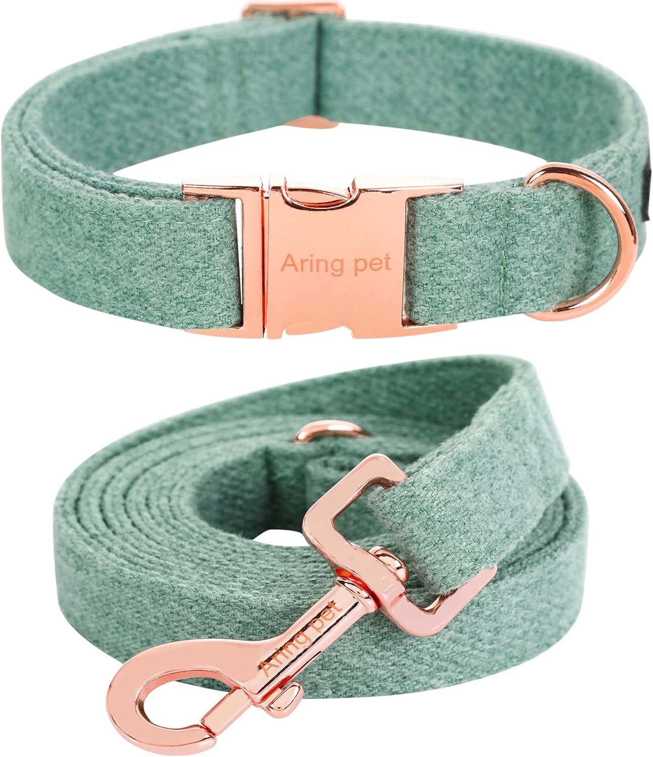 ARING PET Dog Collar with Lead, Cotton Cute Dog Collar and Lead Set, Adjustable Dog Collars with Metal Buckle for Small Medium Large Dogs image number 2