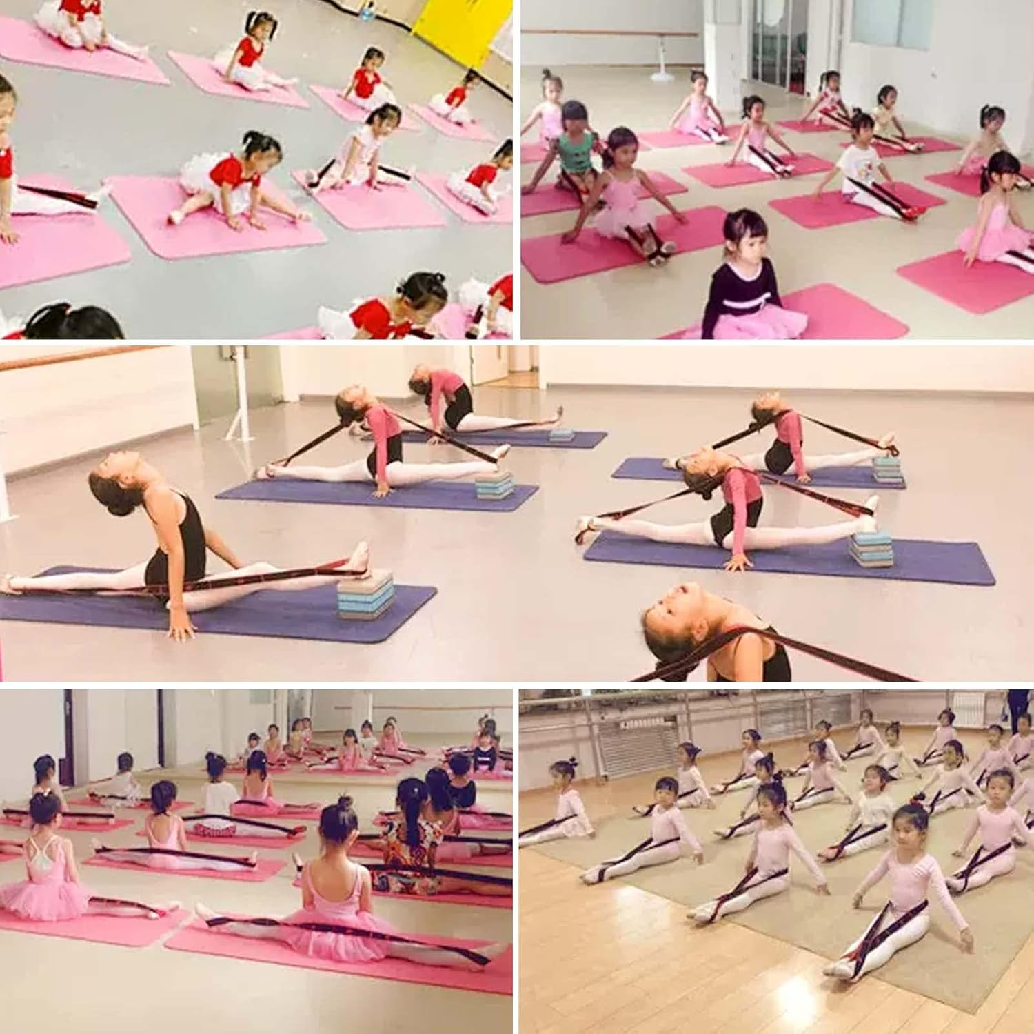 Yoga Stretching Strap, Stretching Band with 8 Loops, Yoga Stretch Strap, Fitness Stretch Band, Highly Elastic Gymnastics Band for Pilates, Dance, Gymnastics, Effective Stretching (Grey) image number 5