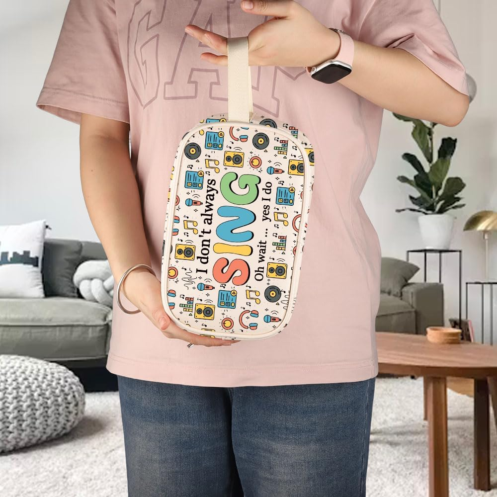 MNIGIU Funny Singer Gift Music Lover Gift I Don'T Always Sing Oh Wait Yes I Do Clear Cosmetic Bag Music Teacher Gift, Yes I Do Bag image number 5