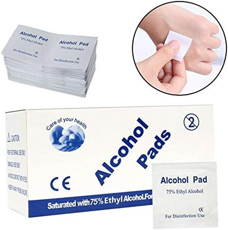 Box of 100Pc of Alcohol Pads Alcohol Wipes Pads 75% Ethyl Antibacterial Prep Swabs Cleaning Wipe 6 X3 Cm image number 1