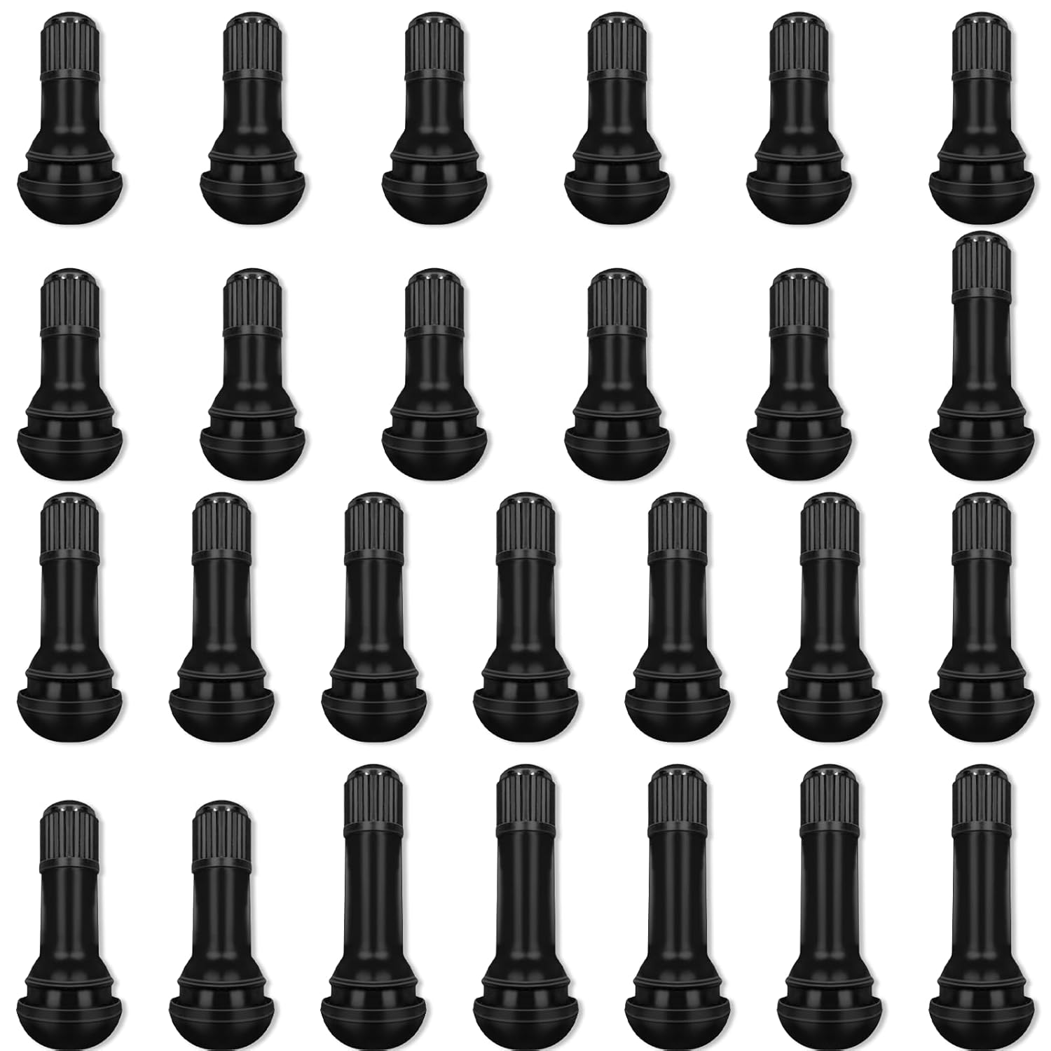 Snap-In Valves Stems, 26 PCS Rubber Tire Valve Stems with Dust Caps for Automotive, Furniture, Decoration image number 2