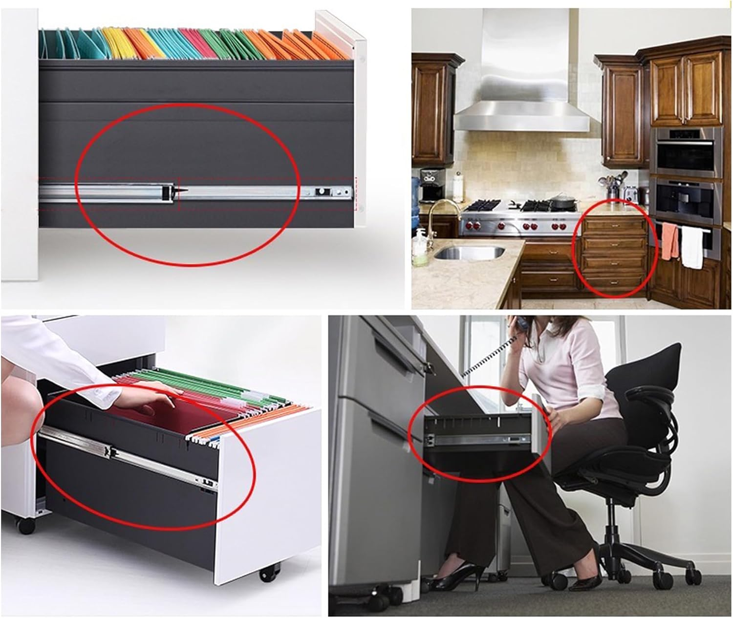 12 Inch Drawer Slides Runners Metal Ball Bearing Drawer Runner Draw for Replacement Two Way Drawing Slide Track Rail 17Mm Wide X 310Mm Length 1 Pair (0.7" Wide)