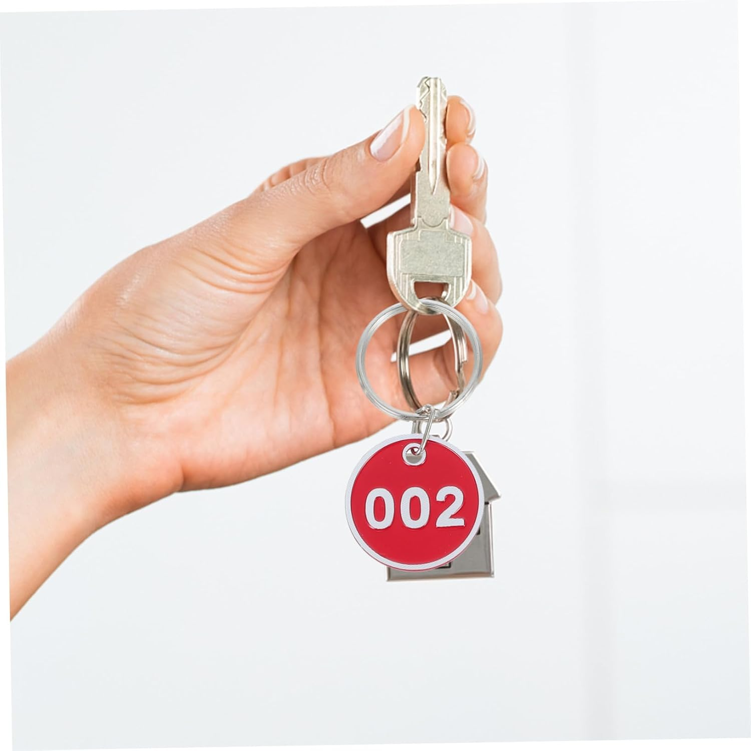 KALLORY 100Pcs Tags Aluminum Alloy Metal Luggage Tags Keychain for Hotels Dormitories Travel Suitcases image number 6