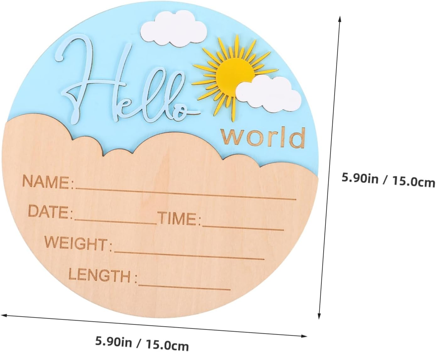 GALPADA Wooden Newborn Announcement Sign for Boys and Durable Photo Prop Plaque for Shower and Nursery Gender Neutral Birth Name Keepsake Compact Lightweight Design - Assorted Color image number 2