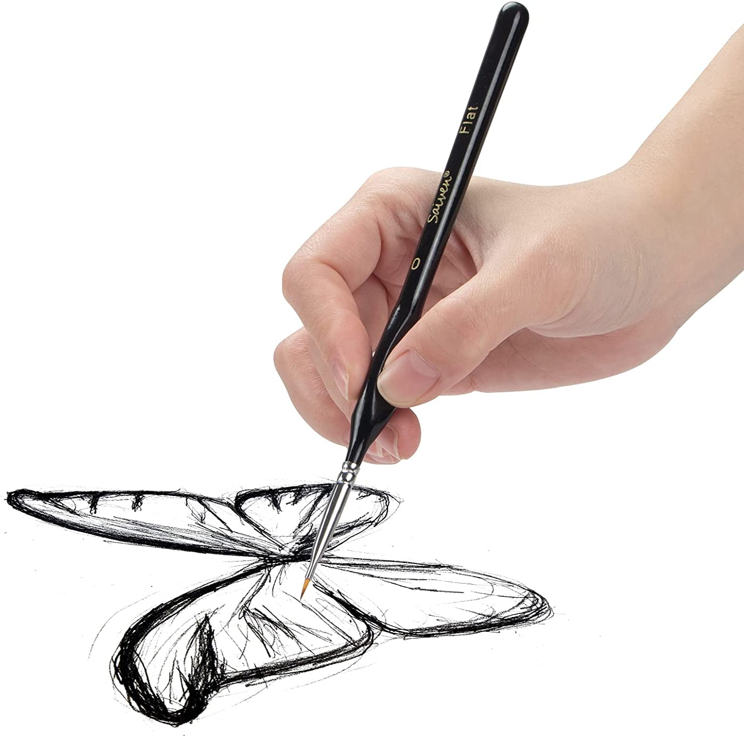 Miniature Detail Paint Brush Set-12Pcs Micro Professional Fine Oil Paint Brushes with Storage Bag, Watercolor Face Painting Brushes Set for Acrylic,Oil,Watercolor,Face,Scale Model Painting (Black)