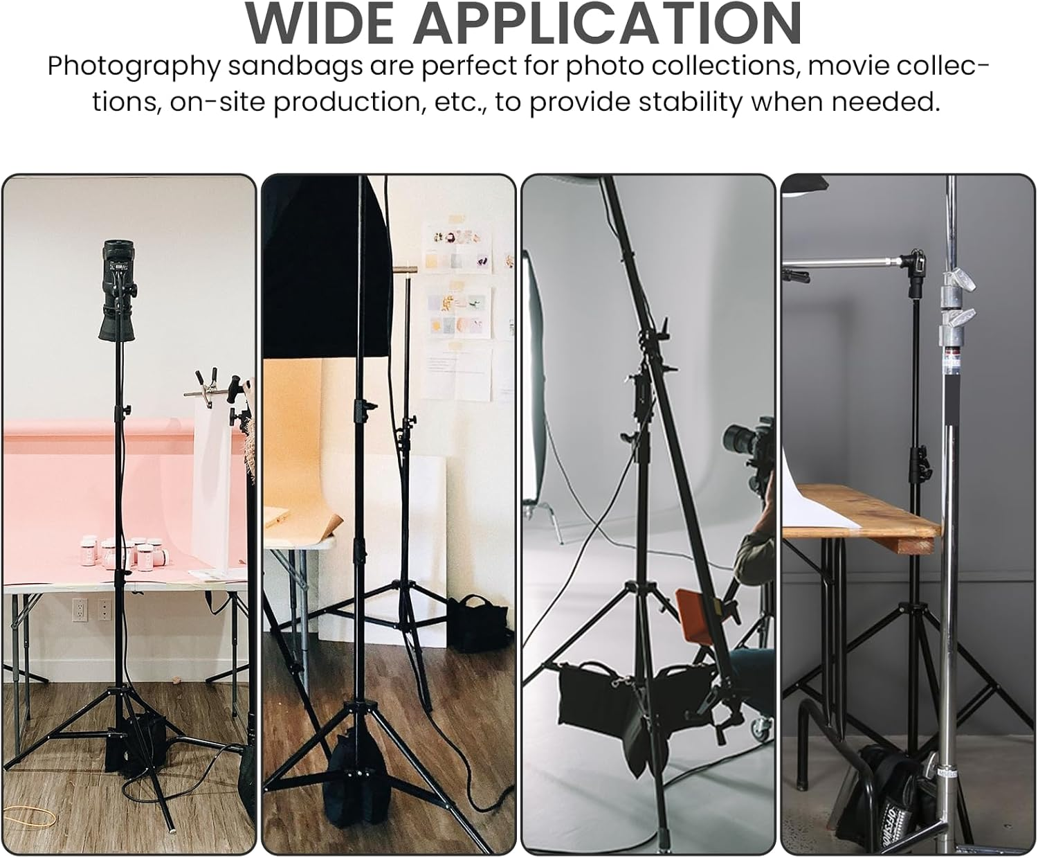 Sandbags for Photography, Set of 4 Sandbags for Photography, Sandbags for Photography, Sandbag for Photography Lamp Stand, Sandbags with 4 Carabiners, Sandbag for Photo Studio, Tripods, Tents image number 2