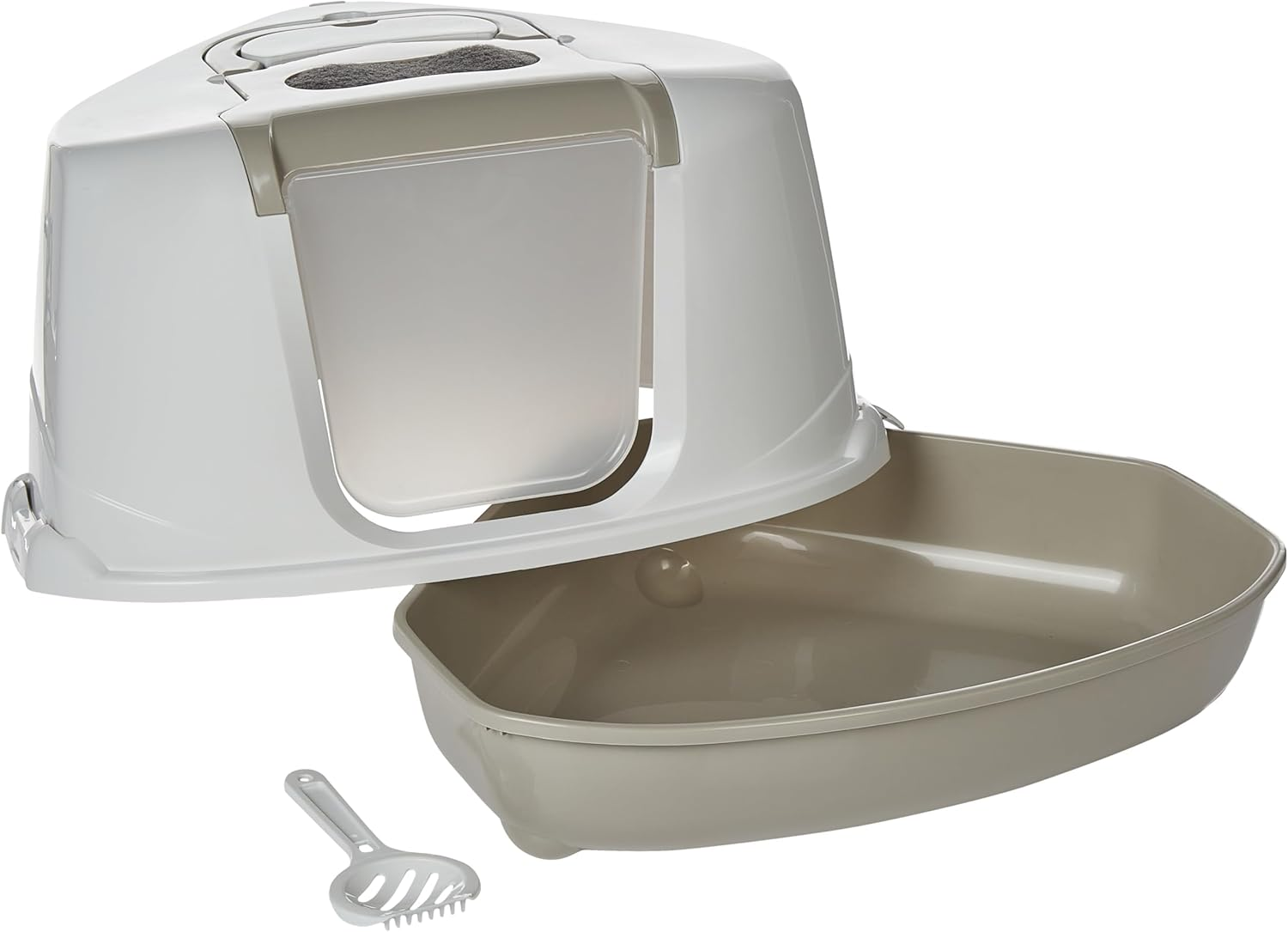 Moderna Flip Corner Cat Litter Box, Warm Grey, 56 Cm Size image number 2