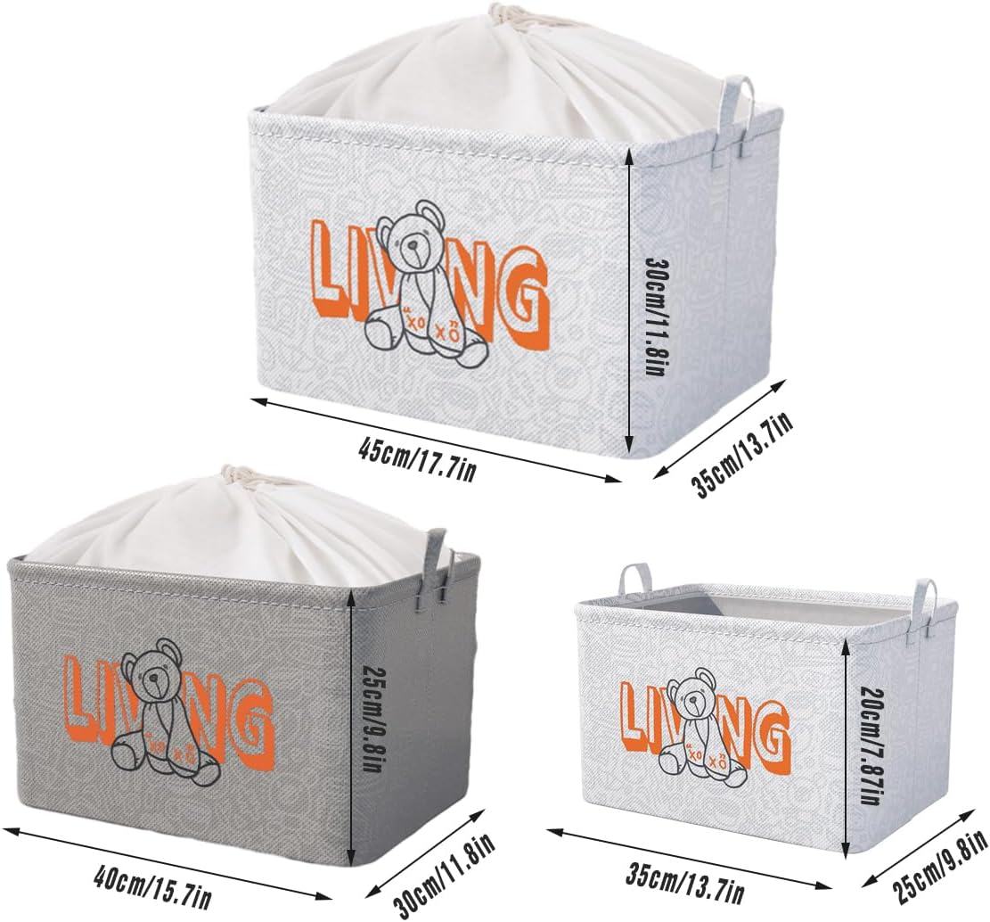 AIMALL Clothes Storage Box with Drawstring Closure Large Wardrobe Organiser for Clothes, Toys, and Sundries, Collapsible with Soft Handles image number 2