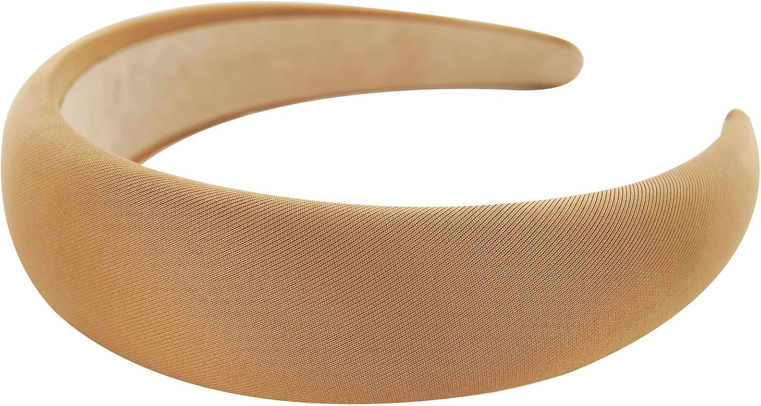 Axy HRK2A Wide Headband with Fabric Padded Candy Colours - Beautiful Headband Hair Accessories (Beige) - Beige image number 6