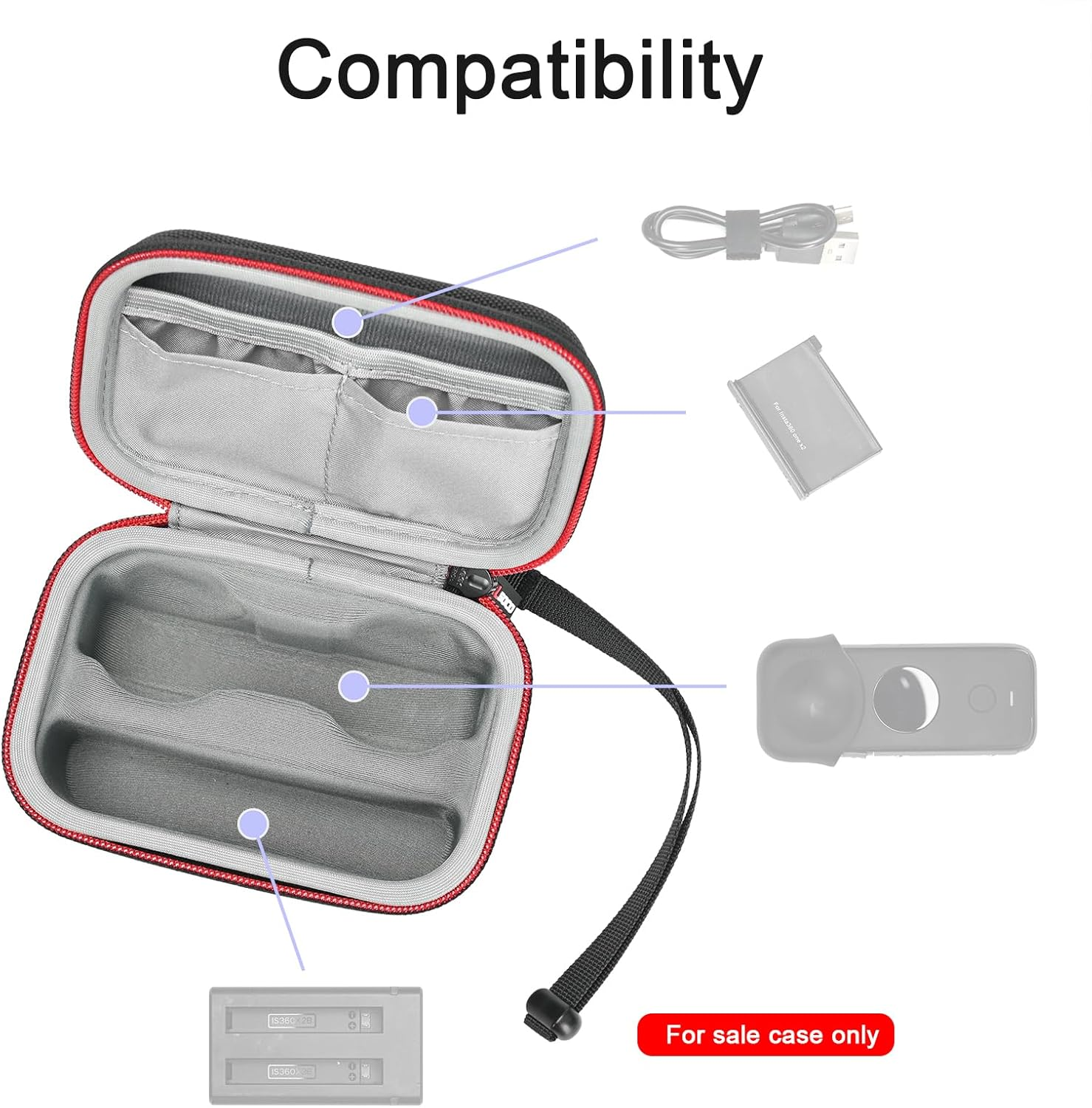 RLSOCO Case for Insta360 X3/ONE X2 360 Degree Waterproof Action Camera and Accessories (Case Only) image number 4