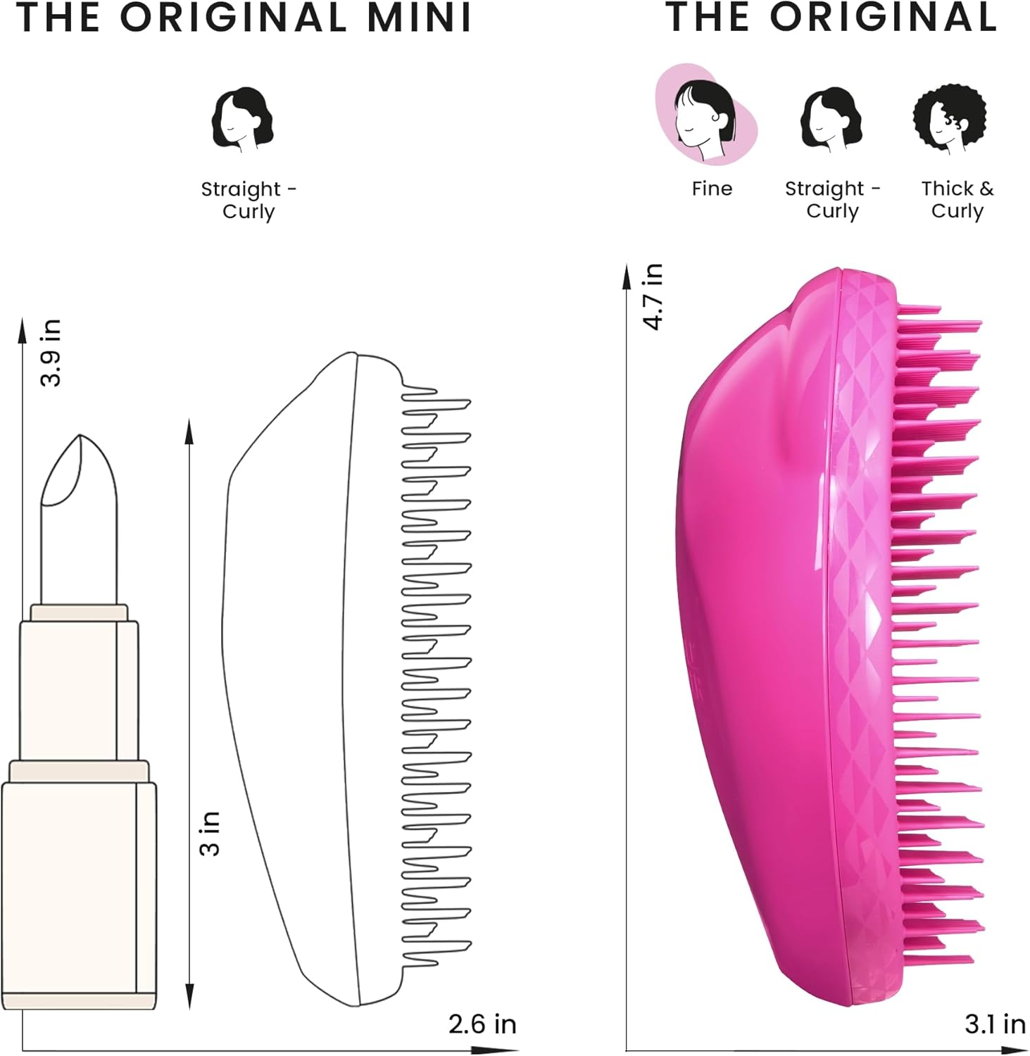 Tangle Teezer, the Fine and Fragile Detangling Hairbrush for Wet and Dry Hair, Colour Treated, Fine, Fragile Hair, Berry Bright image number 2