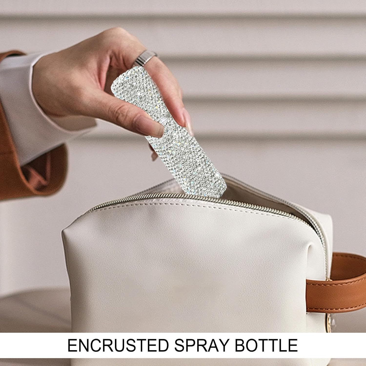 Huvqianu Empty Perfume Spray Bottles, 10Ml Bling Glass Atomizer, Portable Refillable Fragrance Sprayer, Compact Travel Scent Dispenser for Perfume, Hair Spray, Oil