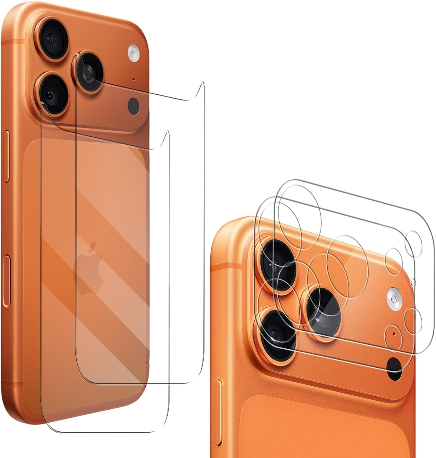 [2+2] Back Screen Protector + Camera Lens Protector for Iphone 17 Pro, Electro-Weideworld 9H Hardness High-Definition Bubble-Free&Scratch-Resistant Tempered Glass image number 6