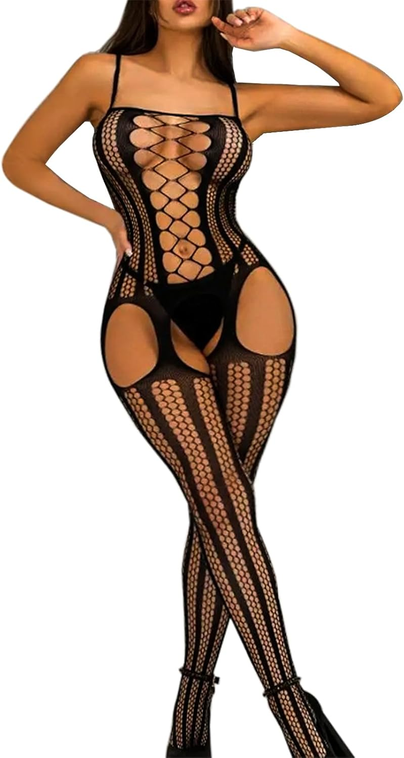 Buitifo Fishnet Bodystocking plus Size Bodysuit Lingerie for Woman