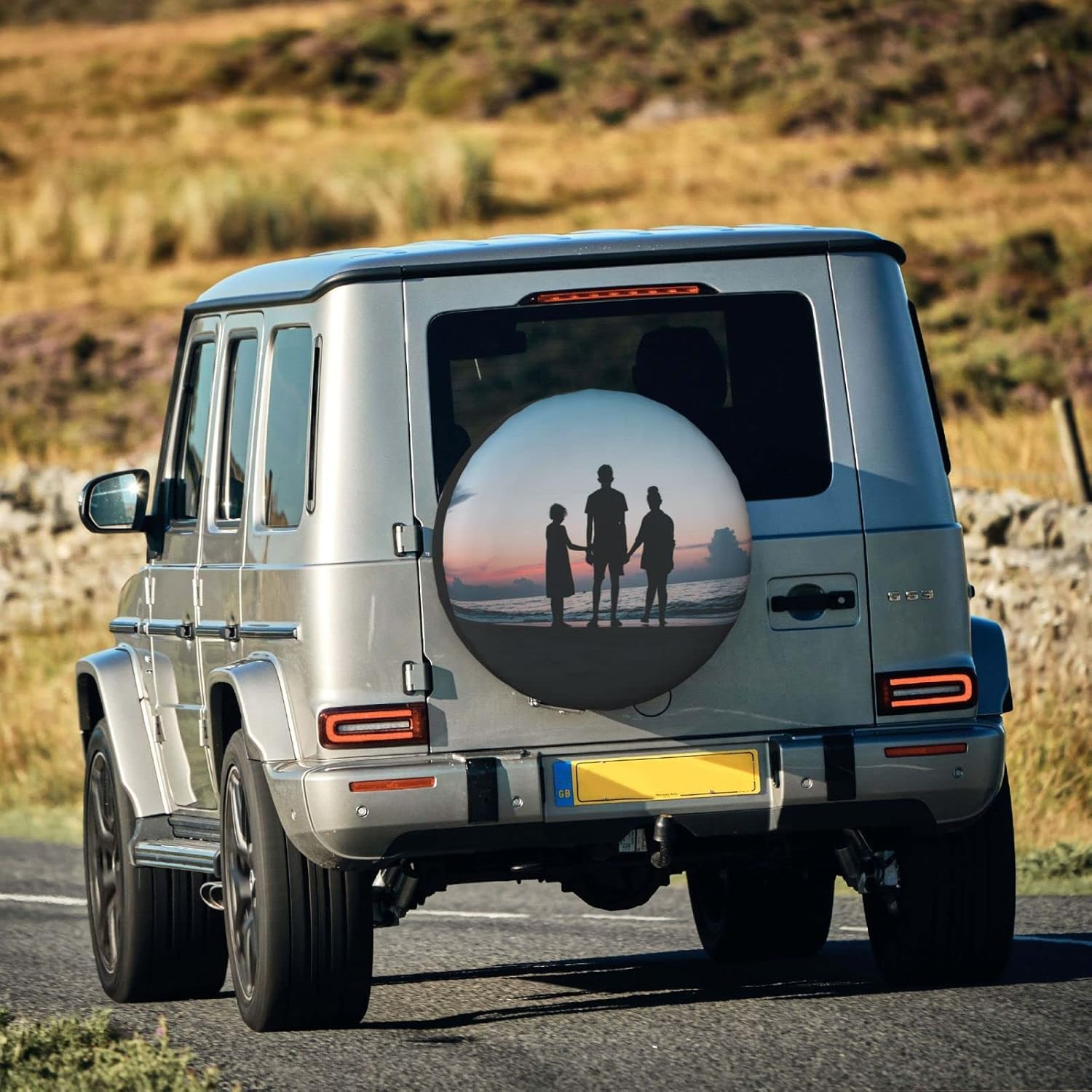 Custom Spare Tire Cover Personalization, Polyester Waterproof Sunscreen Wheel Tire Protectors, Add Photos Text Logo Tire Cover Compatible with Jeep Rv Trucks SUV Trailer and Many Other Vehicles (17")