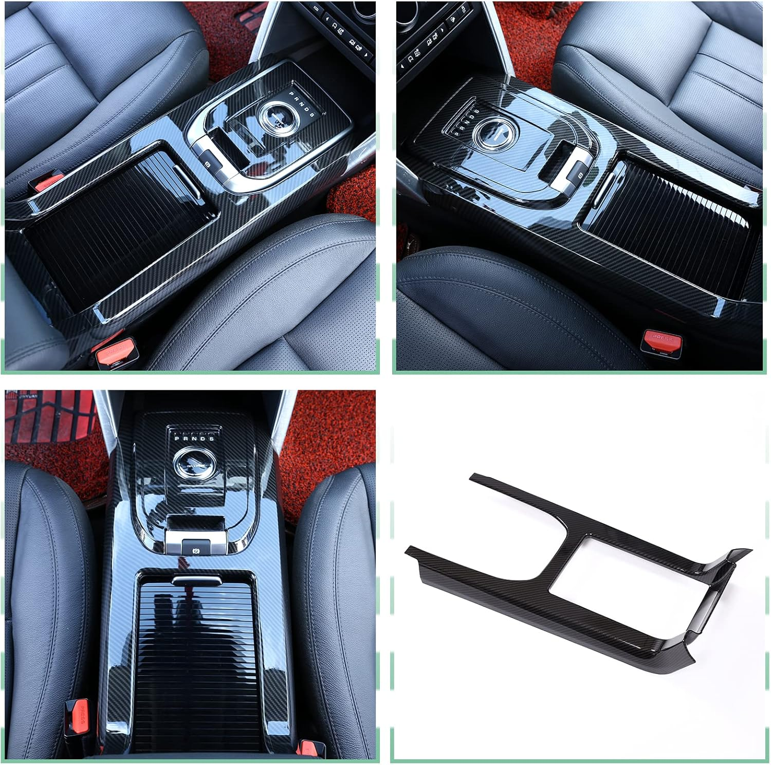 LLKUANG Carbon Fiber Style ABS Inner Center Console Gear Shift Frame Trim for Land Rover Discovery Sport 2015-2019 image number 3